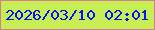 文字の大きさ：3、枠の色：d57c96、背景の色：c7ee53、文字の色：0613f7 無料ブログパーツのブログ時計