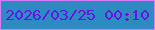 文字の大きさ：4、枠の色：d57cfd、背景の色：2c8cc2、文字の色：6813e6 無料ブログパーツのブログ時計