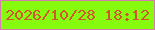 文字の大きさ：3、枠の色：d57db0、背景の色：86fb0d、文字の色：d1562a 無料ブログパーツのブログ時計