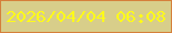 文字の大きさ：2、枠の色：d5803b、背景の色：d8ce8a、文字の色：fefa1a 無料ブログパーツのブログ時計