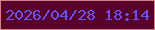 文字の大きさ：2、枠の色：d5808b、背景の色：59032a、文字の色：6652f8 無料ブログパーツのブログ時計