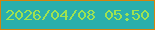 文字の大きさ：4、枠の色：d5830d、背景の色：2aafac、文字の色：9ee251 無料ブログパーツのブログ時計
