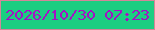 文字の大きさ：1、枠の色：d58699、背景の色：1cce81、文字の色：a412c4 無料ブログパーツのブログ時計
