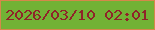 文字の大きさ：1、枠の色：d5884a、背景の色：72b235、文字の色：8f2429 無料ブログパーツのブログ時計