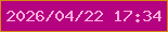 文字の大きさ：5、枠の色：d58a0d、背景の色：b50280、文字の色：ffadda 無料ブログパーツのブログ時計