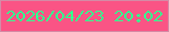 文字の大きさ：5、枠の色：d58aa6、背景の色：fa5485、文字の色：34fe8f 無料ブログパーツのブログ時計