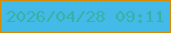 文字の大きさ：2、枠の色：d58c00、背景の色：44bae8、文字の色：36b2a5 無料ブログパーツのブログ時計
