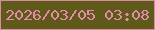 文字の大きさ：5、枠の色：d58d9f、背景の色：605a1a、文字の色：e48aaa 無料ブログパーツのブログ時計