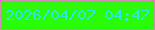文字の大きさ：5、枠の色：d58db3、背景の色：2bfb03、文字の色：29e9ea 無料ブログパーツのブログ時計