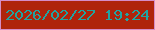 文字の大きさ：2、枠の色：d58dc7、背景の色：af240b、文字の色：21a4a1 無料ブログパーツのブログ時計