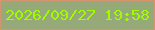 文字の大きさ：4、枠の色：d59470、背景の色：96a978、文字の色：a2fc00 無料ブログパーツのブログ時計