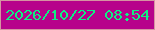 文字の大きさ：4、枠の色：d594a2、背景の色：b7038b、文字の色：0ef184 無料ブログパーツのブログ時計