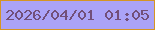 文字の大きさ：3、枠の色：d59524、背景の色：aba3f7、文字の色：724f79 無料ブログパーツのブログ時計