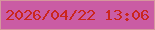 文字の大きさ：2、枠の色：d5979d、背景の色：ca5ca4、文字の色：ca261e 無料ブログパーツのブログ時計