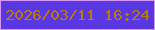 文字の大きさ：4、枠の色：d598fe、背景の色：5938e1、文字の色：b97b10 無料ブログパーツのブログ時計