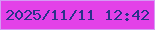 文字の大きさ：2、枠の色：d59af4、背景の色：e341e8、文字の色：2a328a 無料ブログパーツのブログ時計