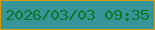 文字の大きさ：1、枠の色：d59b11、背景の色：379498、文字の色：067a24 無料ブログパーツのブログ時計