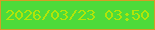 文字の大きさ：4、枠の色：d59d26、背景の色：4ddb3a、文字の色：b1e509 無料ブログパーツのブログ時計