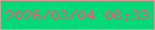 文字の大きさ：4、枠の色：d59d93、背景の色：04d977、文字の色：e35f6c 無料ブログパーツのブログ時計