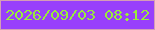 文字の大きさ：1、枠の色：d59db6、背景の色：9840fb、文字の色：98eb3c 無料ブログパーツのブログ時計