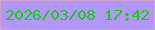 文字の大きさ：4、枠の色：d5a1d0、背景の色：b396f9、文字の色：12cf09 無料ブログパーツのブログ時計