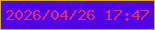 文字の大きさ：3、枠の色：d5a937、背景の色：5003e4、文字の色：df2b87 無料ブログパーツのブログ時計