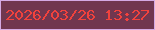 文字の大きさ：5、枠の色：d5a9e4、背景の色：71364f、文字の色：f1423d 無料ブログパーツのブログ時計