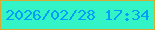文字の大きさ：2、枠の色：d5ac33、背景の色：32f4c7、文字の色：009ef9 無料ブログパーツのブログ時計