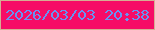 文字の大きさ：2、枠の色：d5ae93、背景の色：f60c66、文字の色：6792f3 無料ブログパーツのブログ時計