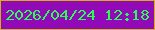文字の大きさ：1、枠の色：d5af16、背景の色：920ab8、文字の色：2cfc56 無料ブログパーツのブログ時計