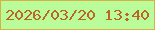 文字の大きさ：4、枠の色：d5b146、背景の色：bafb9a、文字の色：bb6526 無料ブログパーツのブログ時計