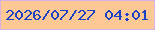 文字の大きさ：3、枠の色：d5b1e8、背景の色：fdc893、文字の色：1a42c3 無料ブログパーツのブログ時計