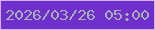 文字の大きさ：4、枠の色：d5b1fa、背景の色：6f2fcc、文字の色：a8afb2 無料ブログパーツのブログ時計