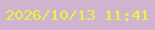 文字の大きさ：1、枠の色：d5b2d1、背景の色：d0b4cf、文字の色：e8f839 無料ブログパーツのブログ時計
