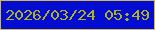 文字の大きさ：2、枠の色：d5b648、背景の色：020dd1、文字の色：b0b021 無料ブログパーツのブログ時計