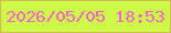 文字の大きさ：4、枠の色：d5b752、背景の色：cdfb47、文字の色：f663ce 無料ブログパーツのブログ時計