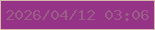 文字の大きさ：1、枠の色：d5b7ad、背景の色：953387、文字の色：9b5c87 無料ブログパーツのブログ時計