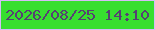 文字の大きさ：5、枠の色：d5bdf7、背景の色：37df2f、文字の色：564172 無料ブログパーツのブログ時計