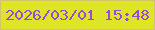 文字の大きさ：2、枠の色：d5c26d、背景の色：dee426、文字の色：984bd8 無料ブログパーツのブログ時計