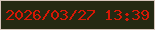 文字の大きさ：1、枠の色：d5c5bb、背景の色：242912、文字の色：d51805 無料ブログパーツのブログ時計