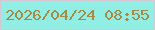 文字の大きさ：3、枠の色：d5c7d3、背景の色：91eee5、文字の色：a78a44 無料ブログパーツのブログ時計