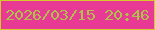 文字の大きさ：1、枠の色：d5ca27、背景の色：e83995、文字の色：b0c14a 無料ブログパーツのブログ時計