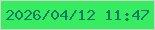 文字の大きさ：2、枠の色：d5cfc9、背景の色：36ec60、文字の色：157c61 無料ブログパーツのブログ時計