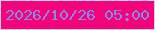 文字の大きさ：4、枠の色：d5d0ef、背景の色：f5037b、文字の色：808ded 無料ブログパーツのブログ時計