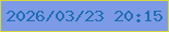 文字の大きさ：2、枠の色：d5d53f、背景の色：7d9ae6、文字の色：1c6eb3 無料ブログパーツのブログ時計