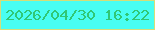 文字の大きさ：1、枠の色：d5dd78、背景の色：49fef2、文字の色：30c775 無料ブログパーツのブログ時計