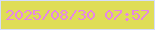 文字の大きさ：3、枠の色：d5ddfd、背景の色：dfdd57、文字の色：e786e5 無料ブログパーツのブログ時計