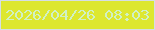 文字の大きさ：4、枠の色：d5dee5、背景の色：dde72f、文字の色：d1f1c4 無料ブログパーツのブログ時計