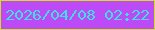 文字の大きさ：1、枠の色：d5df19、背景の色：bc4af7、文字の色：3fdfe8 無料ブログパーツのブログ時計