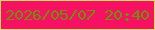 文字の大きさ：5、枠の色：d5df5d、背景の色：f71163、文字の色：729005 無料ブログパーツのブログ時計